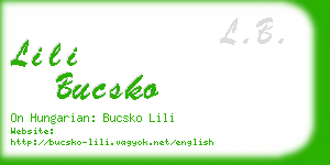 lili bucsko business card